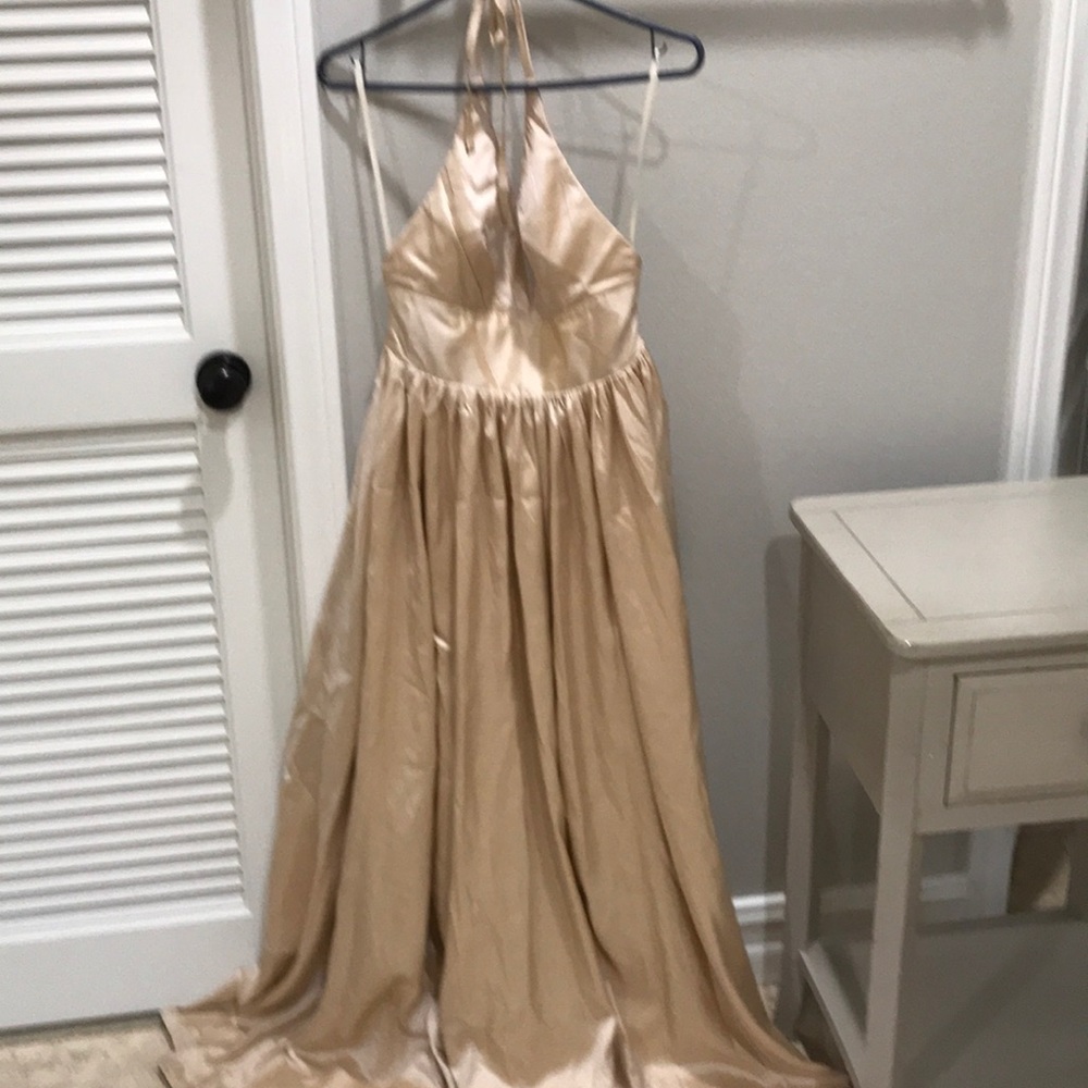 Beige gold ballgown